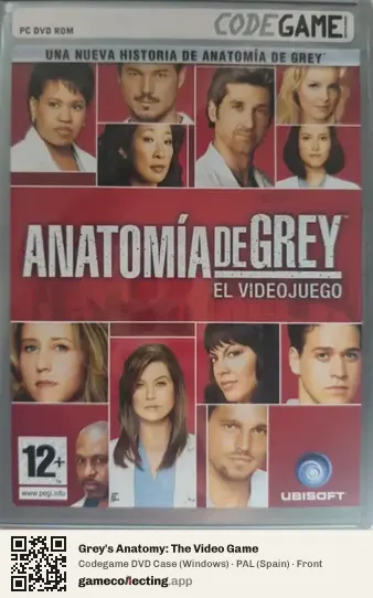 Grey's Anatomy: The Video Game Computer, Spain box front