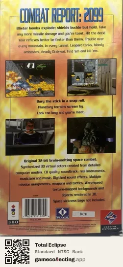 Total Eclipse 3DO Interactive Multiplayer, NTSC box back