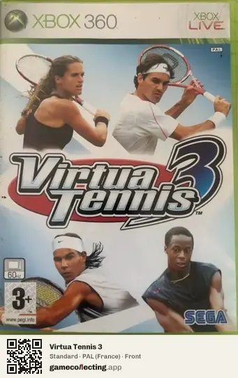 Virtua Tennis 3 Xbox 360, France box front
