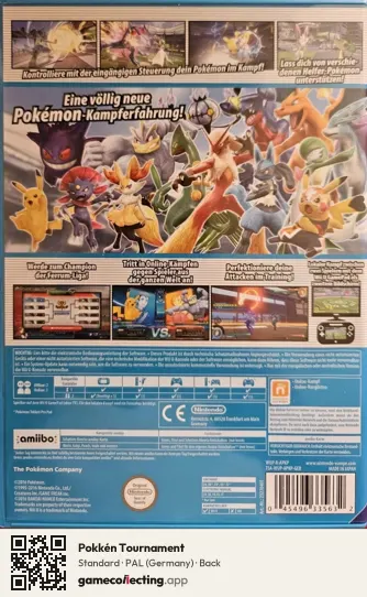 Pokkén Tournament Nintendo Wii U, Germany box back