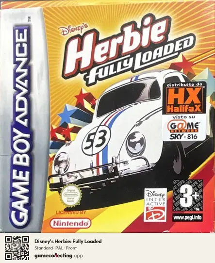 Disney's Herbie: Fully Loaded Game Boy Advance, PAL box front
