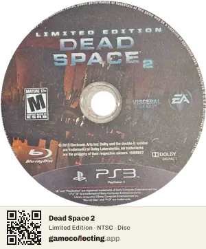 Dead Space 2 PlayStation 3, NTSC disc