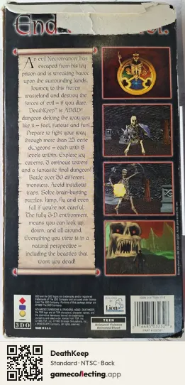 DeathKeep 3DO Interactive Multiplayer, NTSC box back