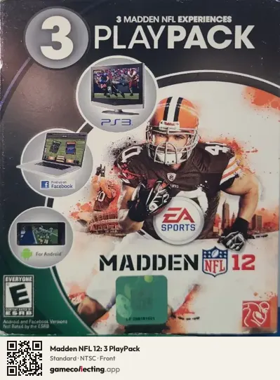 Madden NFL 12: 3 PlayPack PlayStation 3, NTSC box front