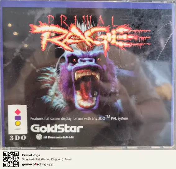 Primal Rage 3DO Interactive Multiplayer, United Kingdom box front