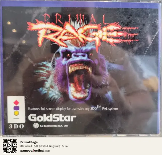 Primal Rage 3DO Interactive Multiplayer, United Kingdom box front