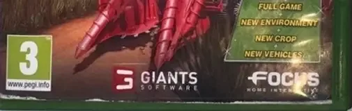 Farming Simulator 17, the PEGI square on its front