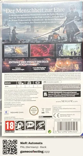 NieR: Automata Nintendo Switch, Germany box back