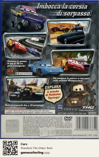 Cars PlayStation 2, Italy box back