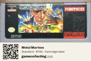 Metal Marines Super Nintendo Entertainment System, NTSC cartridge label