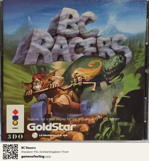BC Racers 3DO Interactive Multiplayer, United Kingdom box front