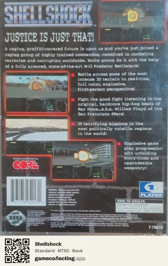 Shellshock Sega Saturn, NTSC box back