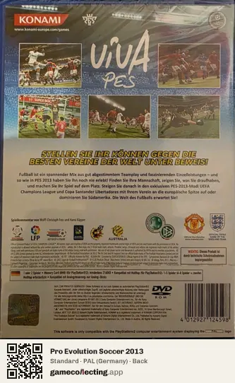 Pro Evolution Soccer 2013 PlayStation 2, Germany box back