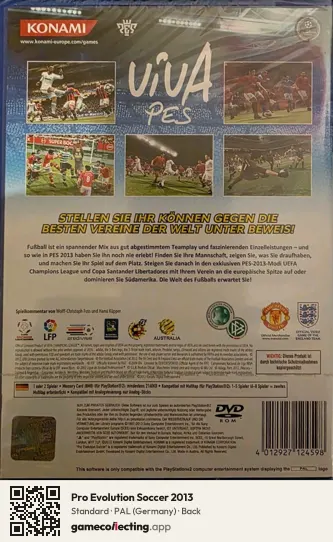 Pro Evolution Soccer 2013 PlayStation 2, Germany box back