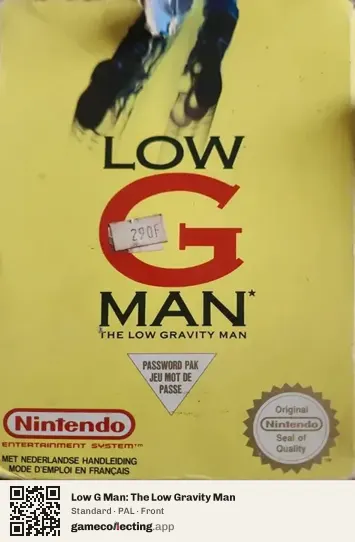 Low G Man: The Low Gravity Man Nintendo Entertainment System, PAL box front