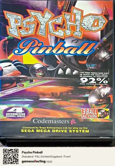 Psycho Pinball Sega Mega Drive / Genesis, United Kingdom box front