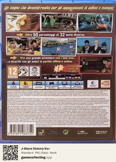 J-Stars Victory Vs+ PlayStation 4, Italy box back
