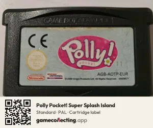 Polly Pocket! Super Splash Island Game Boy Advance, PAL cartridge label