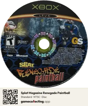 Splat Magazine Renegade Paintball Xbox, NTSC disc