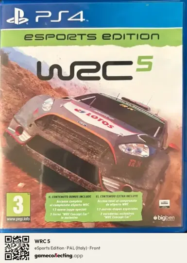 WRC 5 PlayStation 4, Italy box front