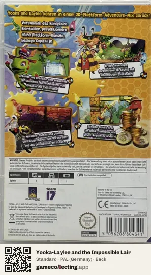 Yooka-Laylee and the Impossible Lair Nintendo Switch, Germany box back