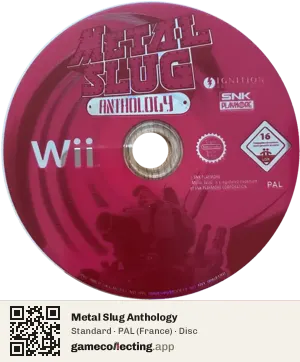 Metal Slug Anthology Nintendo Wii, PAL disc