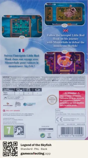 Legend of the Skyfish Nintendo Switch, PAL box back