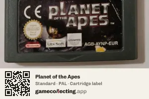 Planet of the Apes Game Boy Advance, PAL cartridge label
