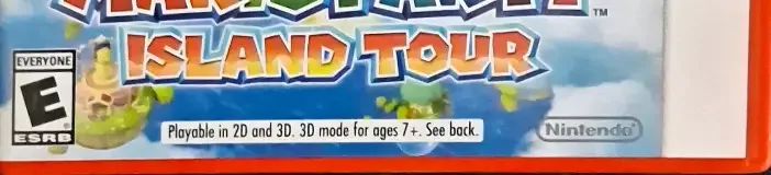 Mario Party: Island Tour, the ESRB box on its front