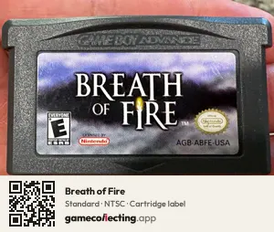 Breath of Fire Game Boy Advance, NTSC cartridge label