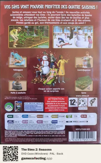The Sims 2: Seasons Computer, PAL box back