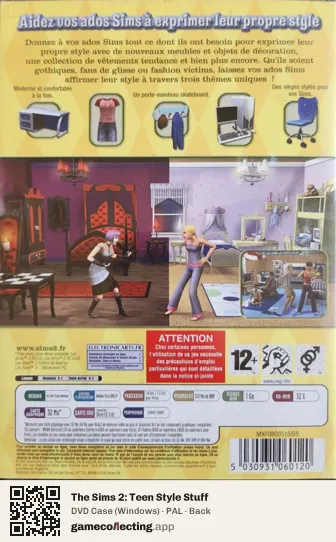 The Sims 2: Teen Style Stuff Computer, PAL box back