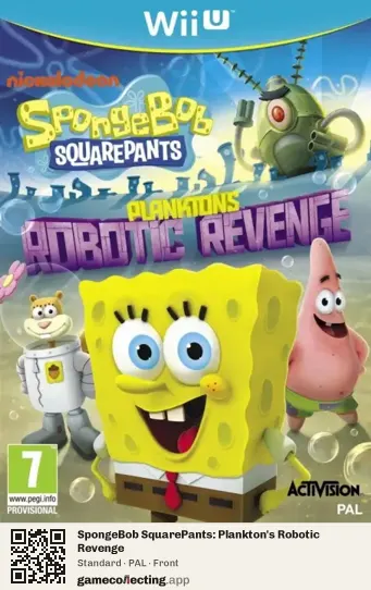 SpongeBob SquarePants: Plankton's Robotic Revenge Nintendo Wii U, PAL box front