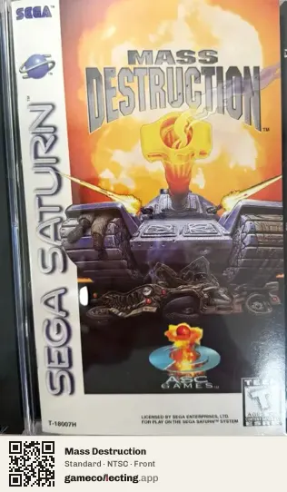 Mass Destruction Sega Saturn, NTSC box front