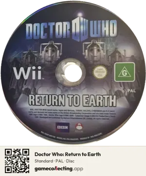 Doctor Who: Return to Earth Nintendo Wii, PAL disc