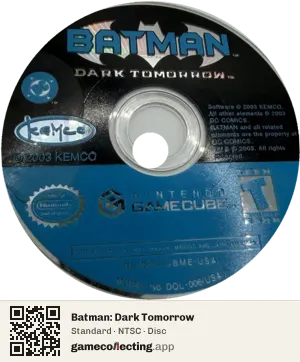 Batman: Dark Tomorrow Nintendo GameCube, NTSC disc
