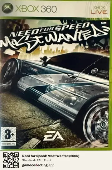 Need for Speed: Most Wanted (2005) Xbox 360, PAL box front