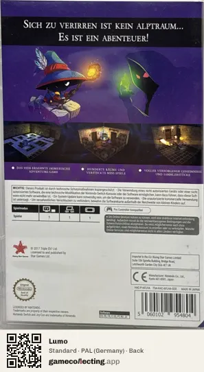 Lumo Nintendo Switch, Germany box back
