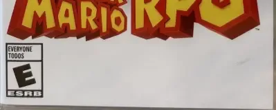 Super Mario RPG, the ESRB box on its front