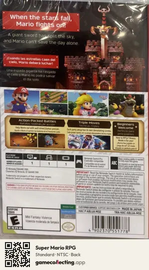 Super Mario RPG Nintendo Switch, NTSC box back