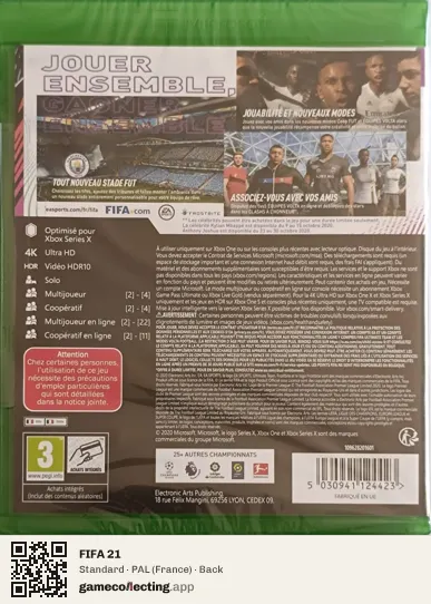 FIFA 21 Xbox One, France box back