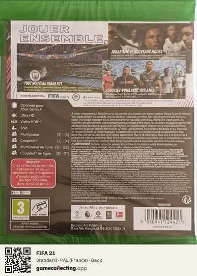 FIFA 21 Xbox One, France box back