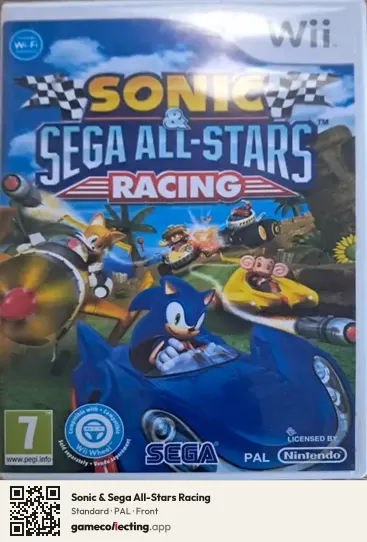 Sonic & Sega All-Stars Racing Nintendo Wii, PAL box front