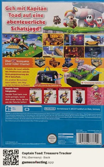 Captain Toad: Treasure Tracker Nintendo Wii U, Germany box back