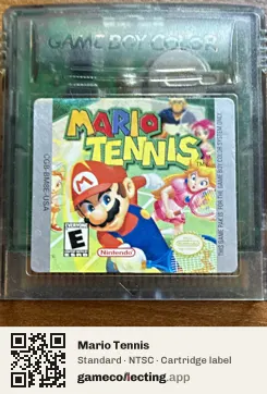 Mario Tennis Game Boy Color, NTSC cartridge label