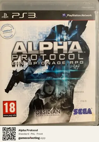 Alpha Protocol PlayStation 3, PAL box front