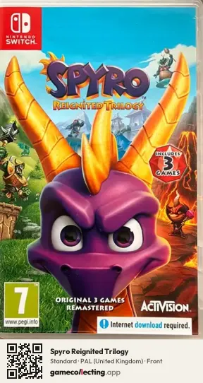 Spyro Reignited Trilogy Nintendo Switch, United Kingdom box front