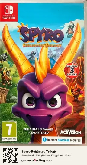 Spyro Reignited Trilogy Nintendo Switch, United Kingdom box front
