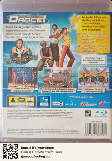 Dance! It's Your Stage PlayStation 3, Germany box back
