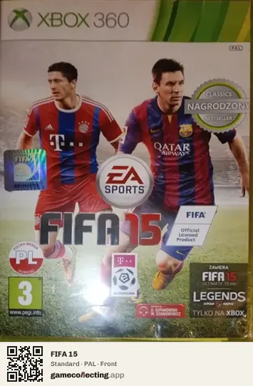 FIFA 15 Xbox 360, PAL box front